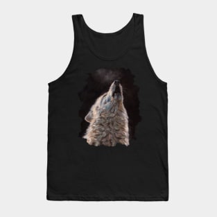 White Wolf Howling Tank Top